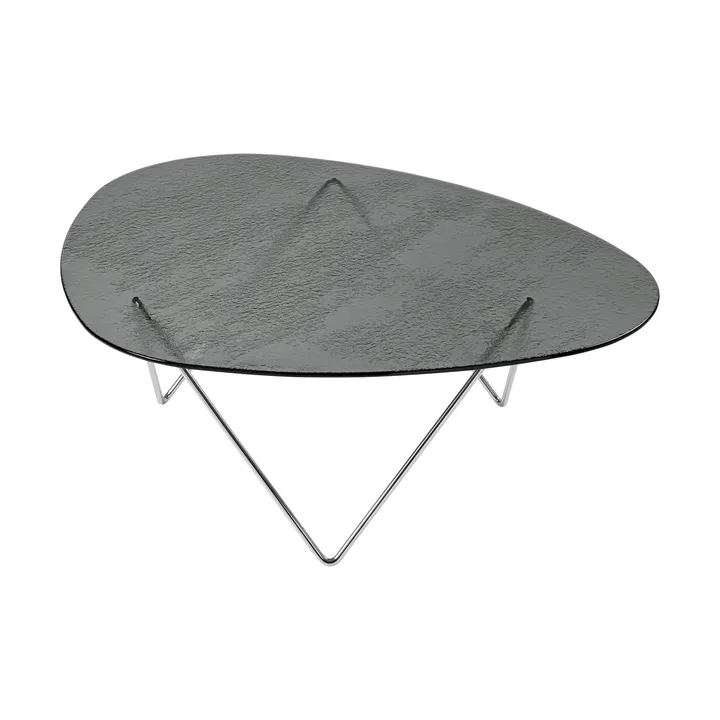 Pedrera sofa table - Chrome-structured glass smoke - GUBI