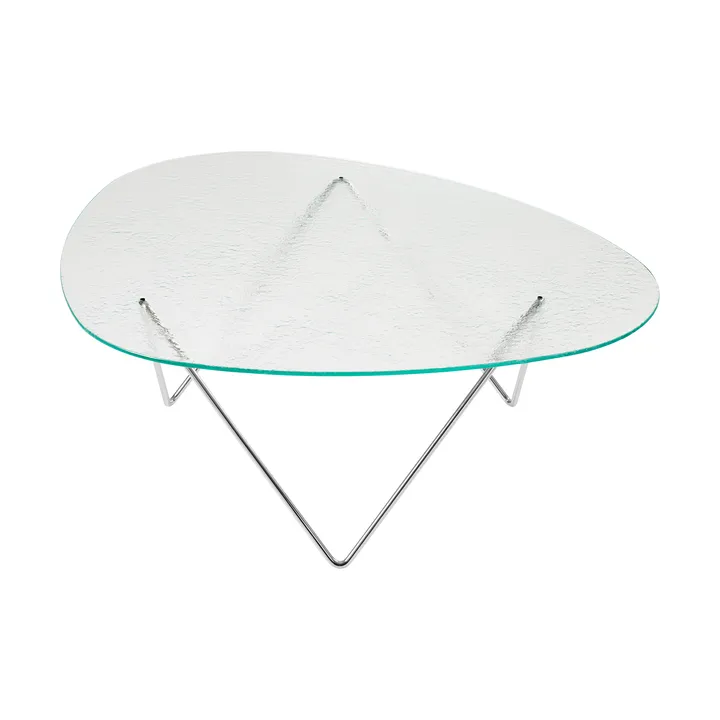 Pedrera sofa table - Chrome-structured glass transparent - GUBI