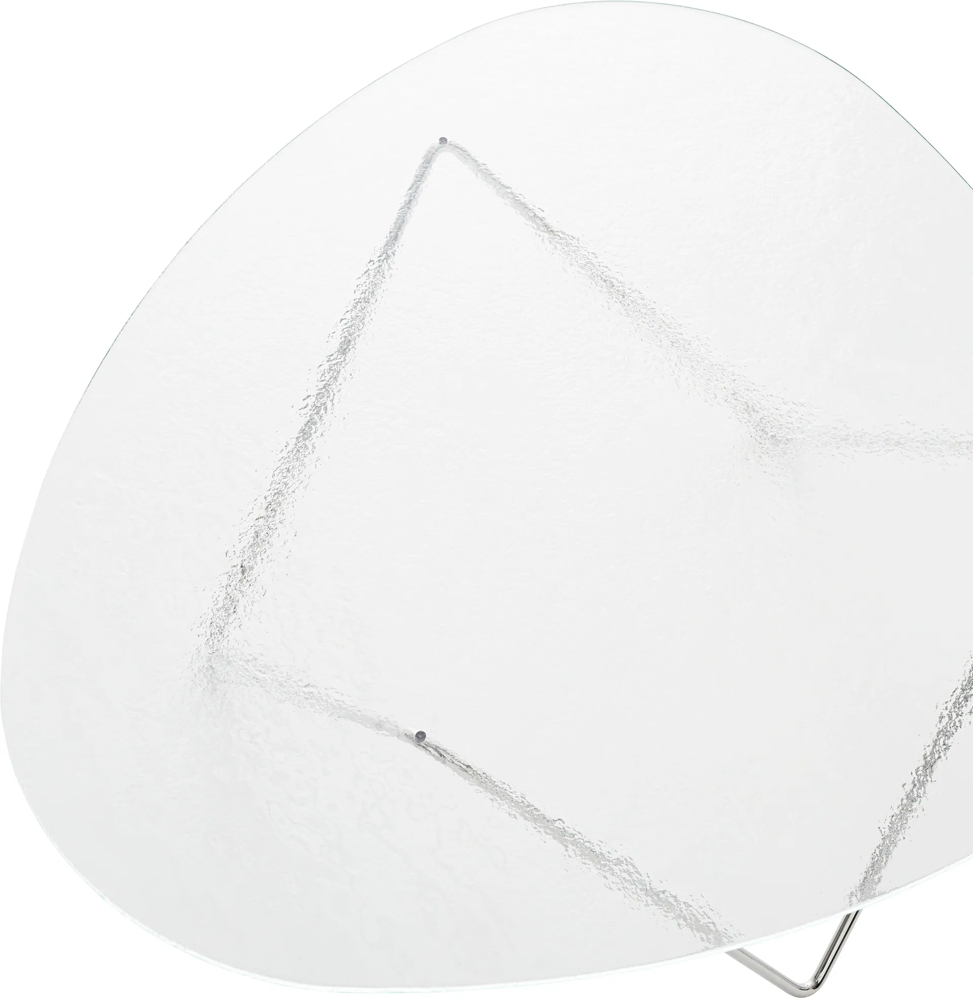 Pedrera sofa table, Chrome-structured glass transparent GUBI