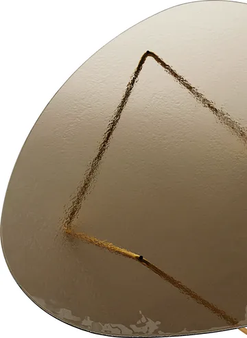 Pedrera sofa table - Semi-matte brass–structured glass bronze - GUBI