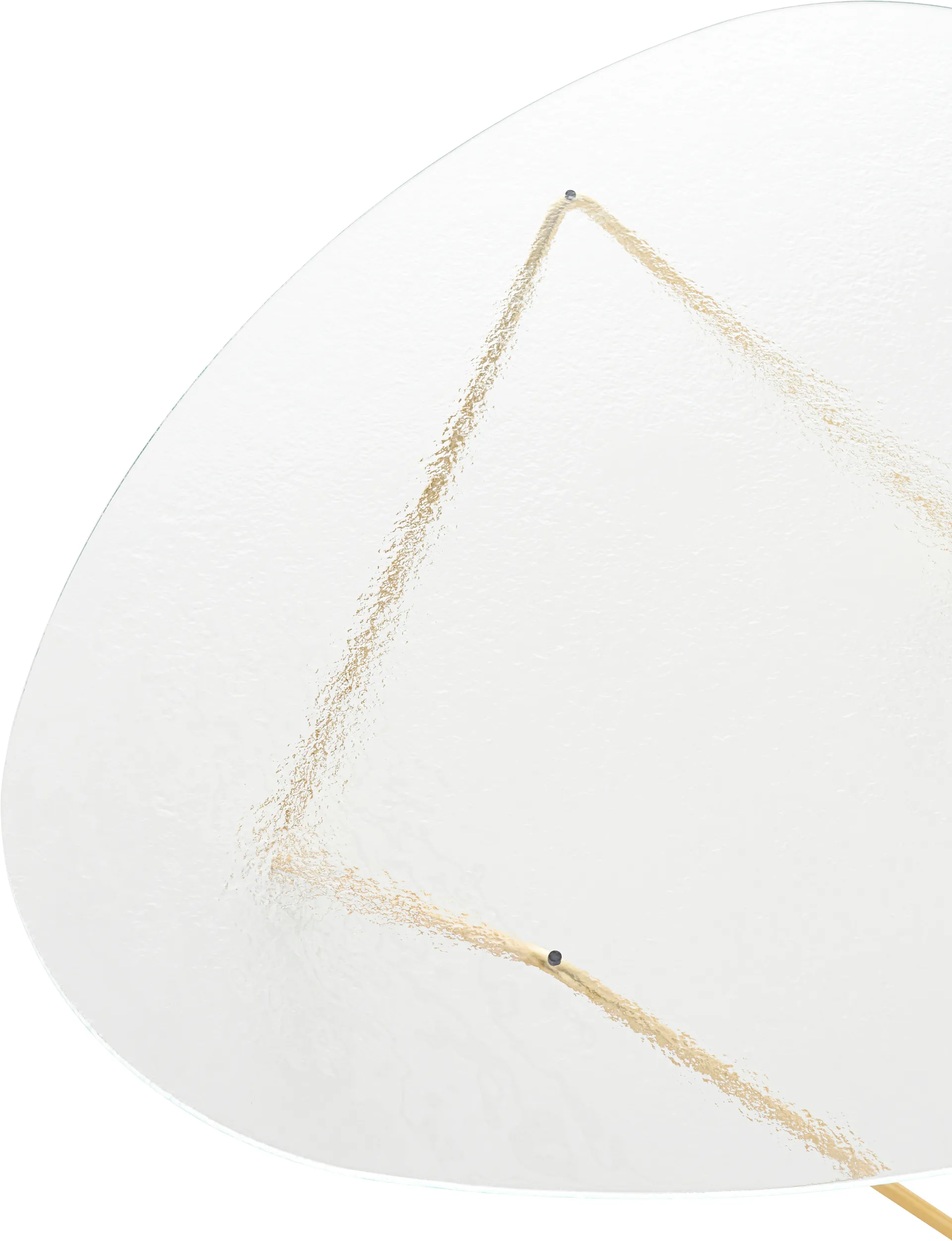 Pedrera sofa table, Semi-matte brass–structured glass transparent GUBI