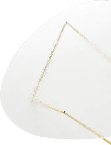 Pedrera sofa table - Semi-matte brass–structured glass transparent - GUBI