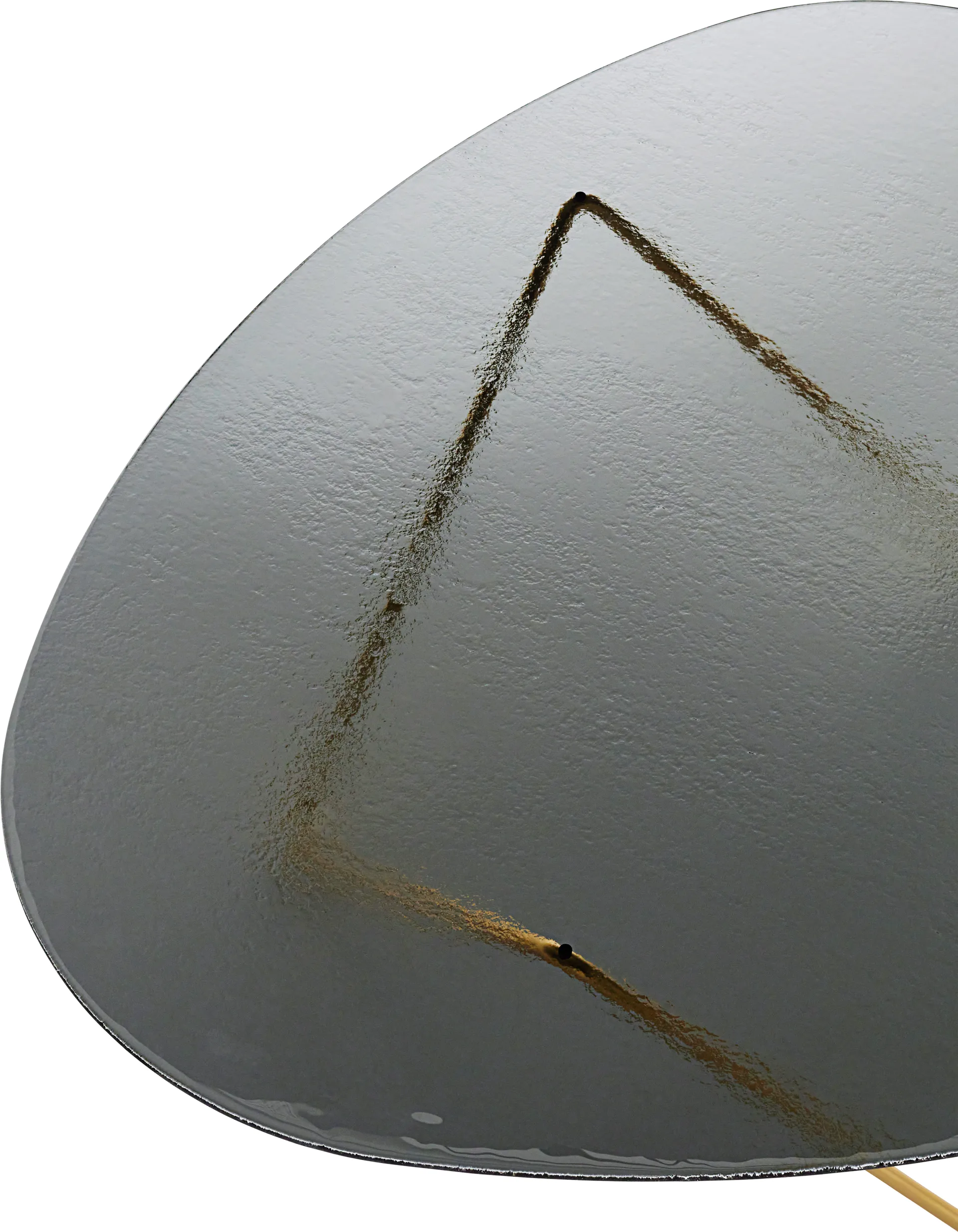 Pedrera sofa table, Semimatt brass-structured glass smoke GUBI