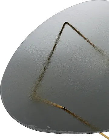 Pedrera sofa table - Semimatt brass-structured glass smoke - GUBI