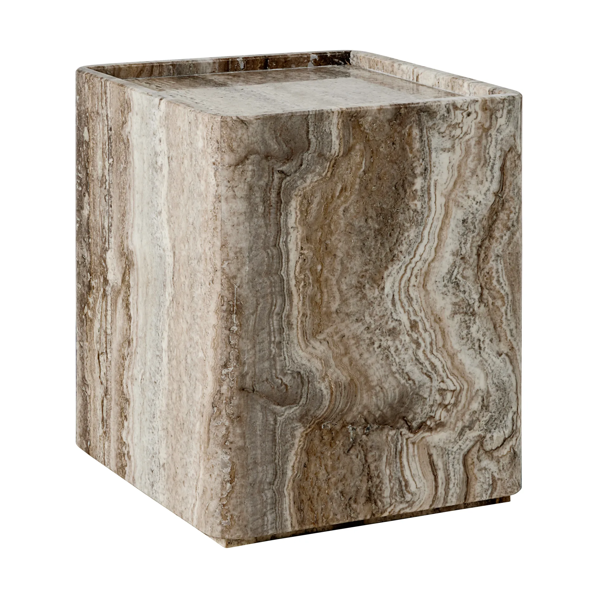 Pietra side table 33x33x40 cm, Lively sepia GUBI