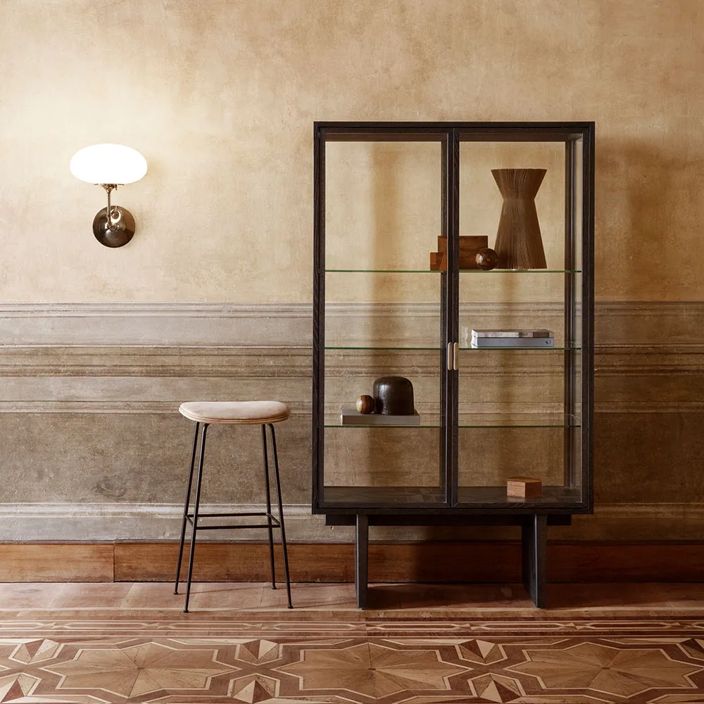 Private display cabinet, Glass. brown-black stained oak GUBI
