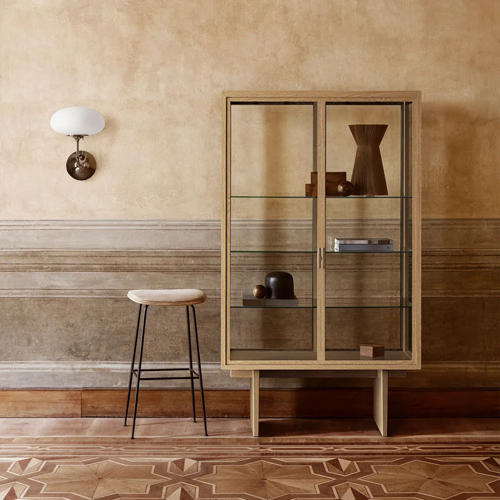 Private display cabinet, Glass. brown-black stained oak GUBI