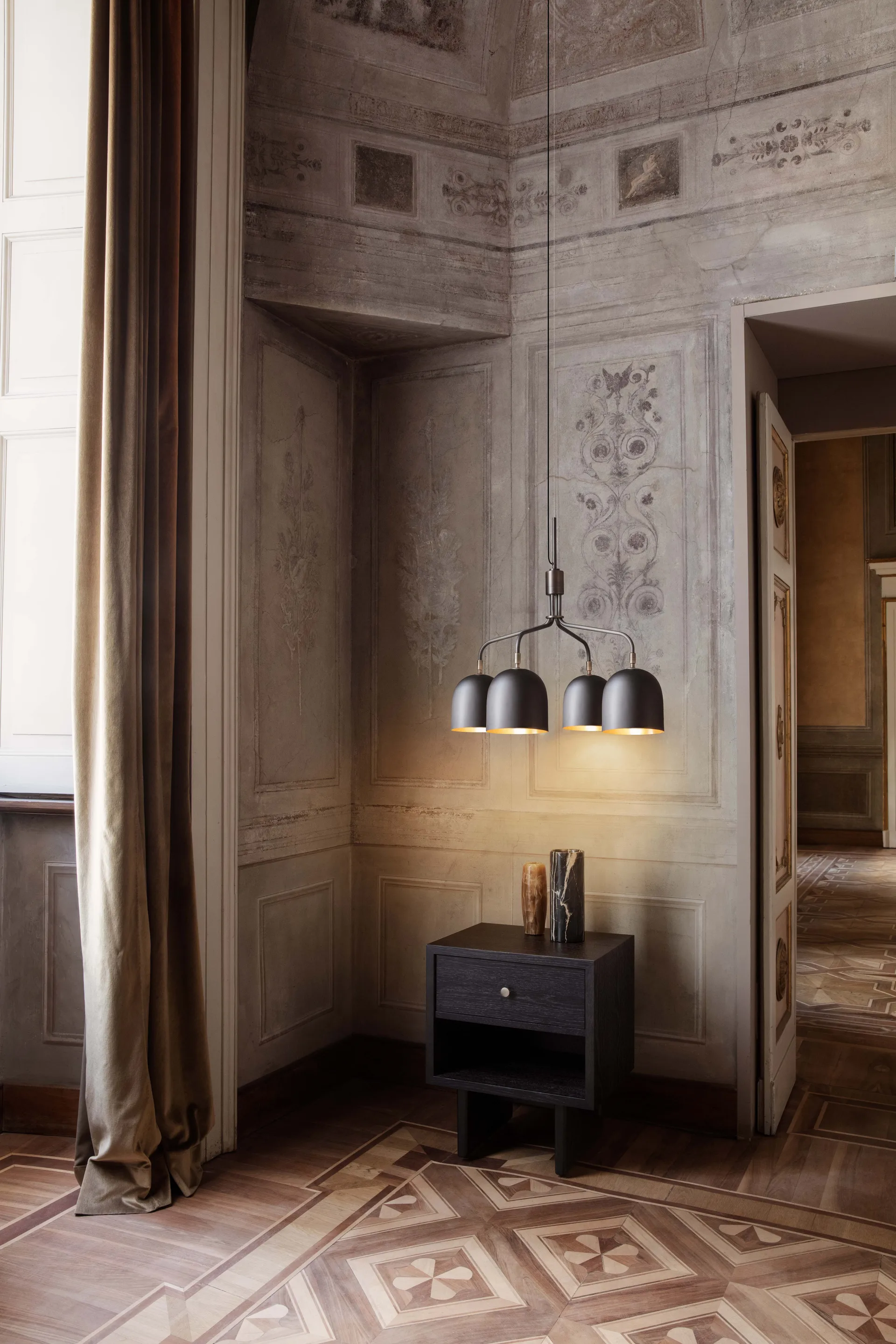 Private side table 40x50 cm, Brown-black stained oak GUBI