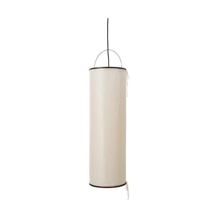 Silk Lantern pendant lamp - Natural white silk-semi matt black - GUBI