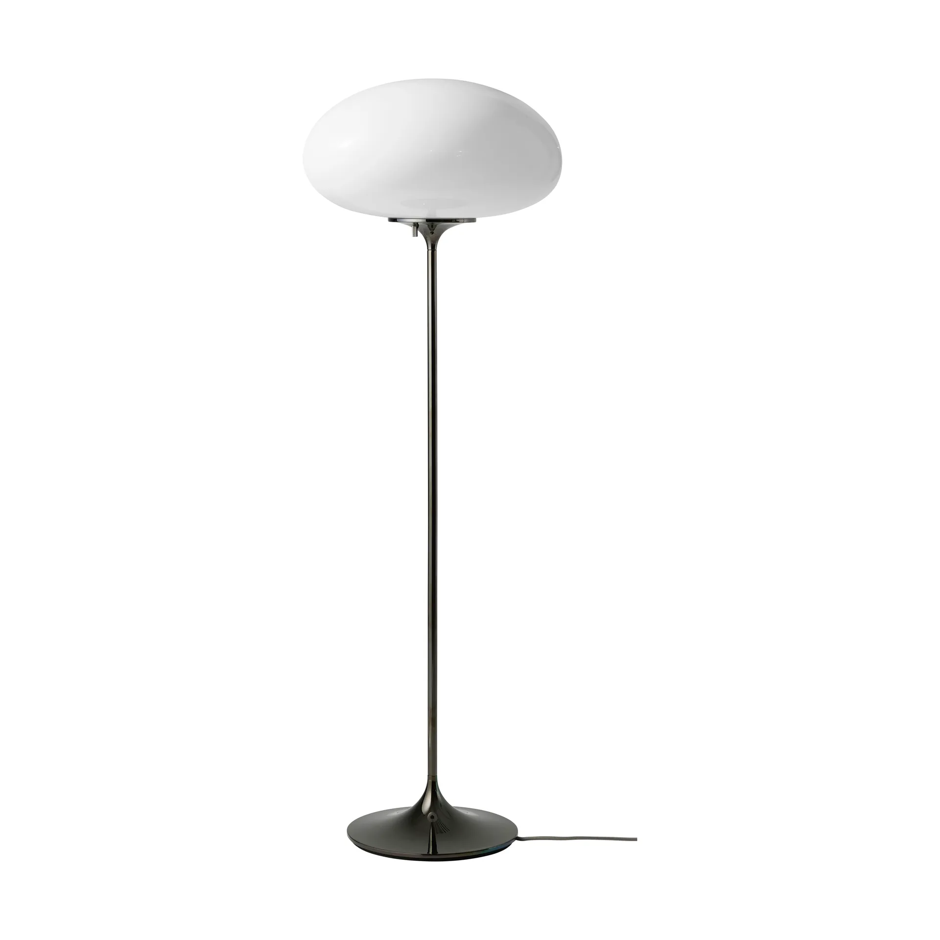 Stemlite floor lamp, Black chrome-opal glass, 110 cm GUBI