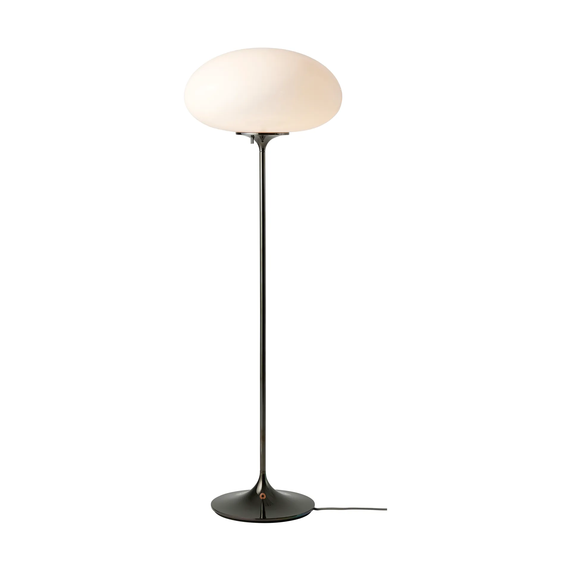 Stemlite floor lamp, Black chrome-opal glass, 110 cm GUBI