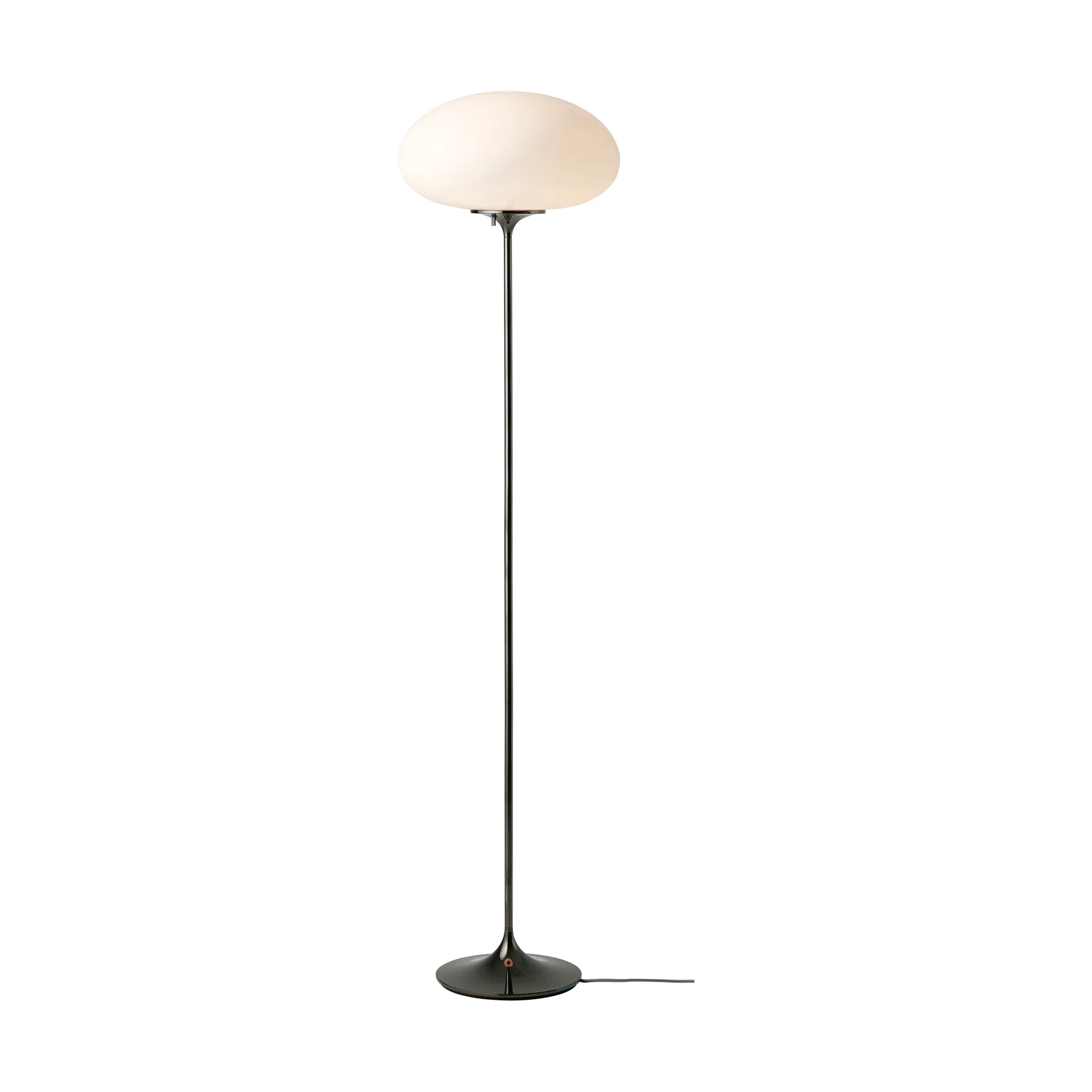 Stemlite floor lamp, Black chrome-opal glass, 150 cm GUBI
