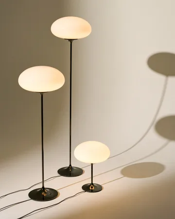 Stemlite Table lamp - Black chrome-opal glass, 42 cm - GUBI