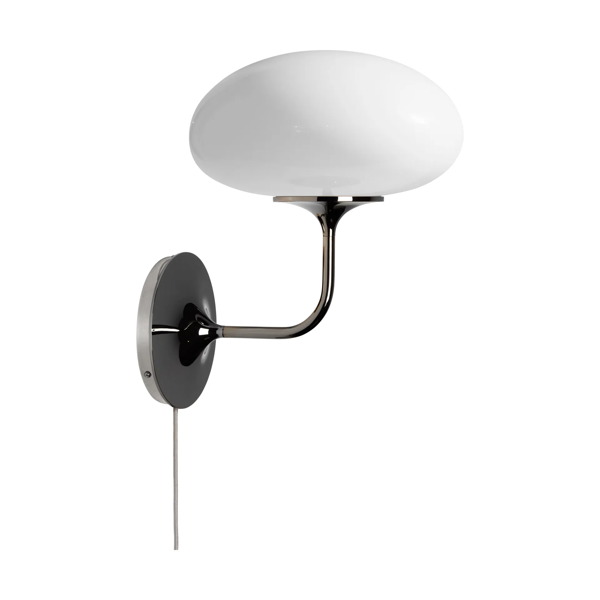 Stemlite wall lamp, Black chrome-opal glass GUBI