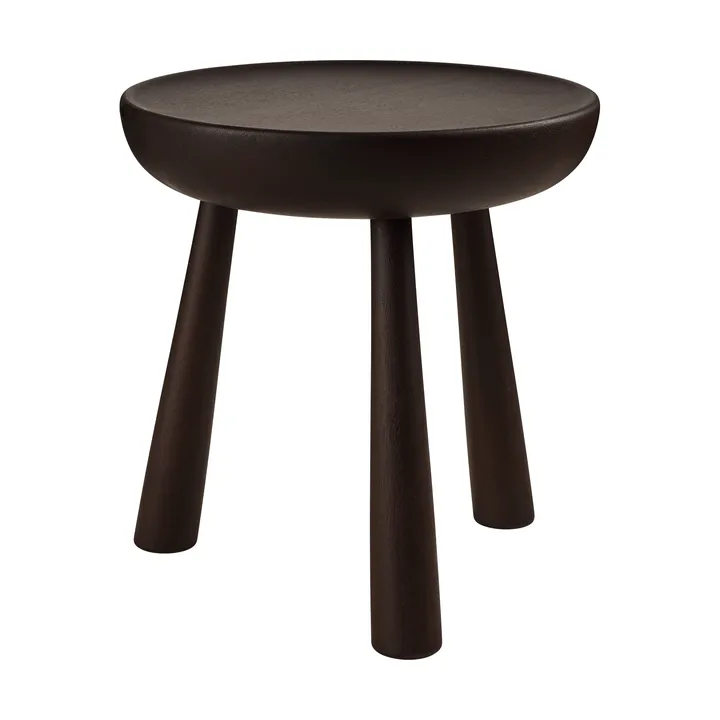 Totto stool - Dark-stained lacquered sapele, Ø31x32.6 cm - GUBI