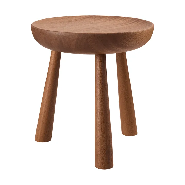 Totto stool - Lacquered sapele, Ø31x32.6 cm - GUBI