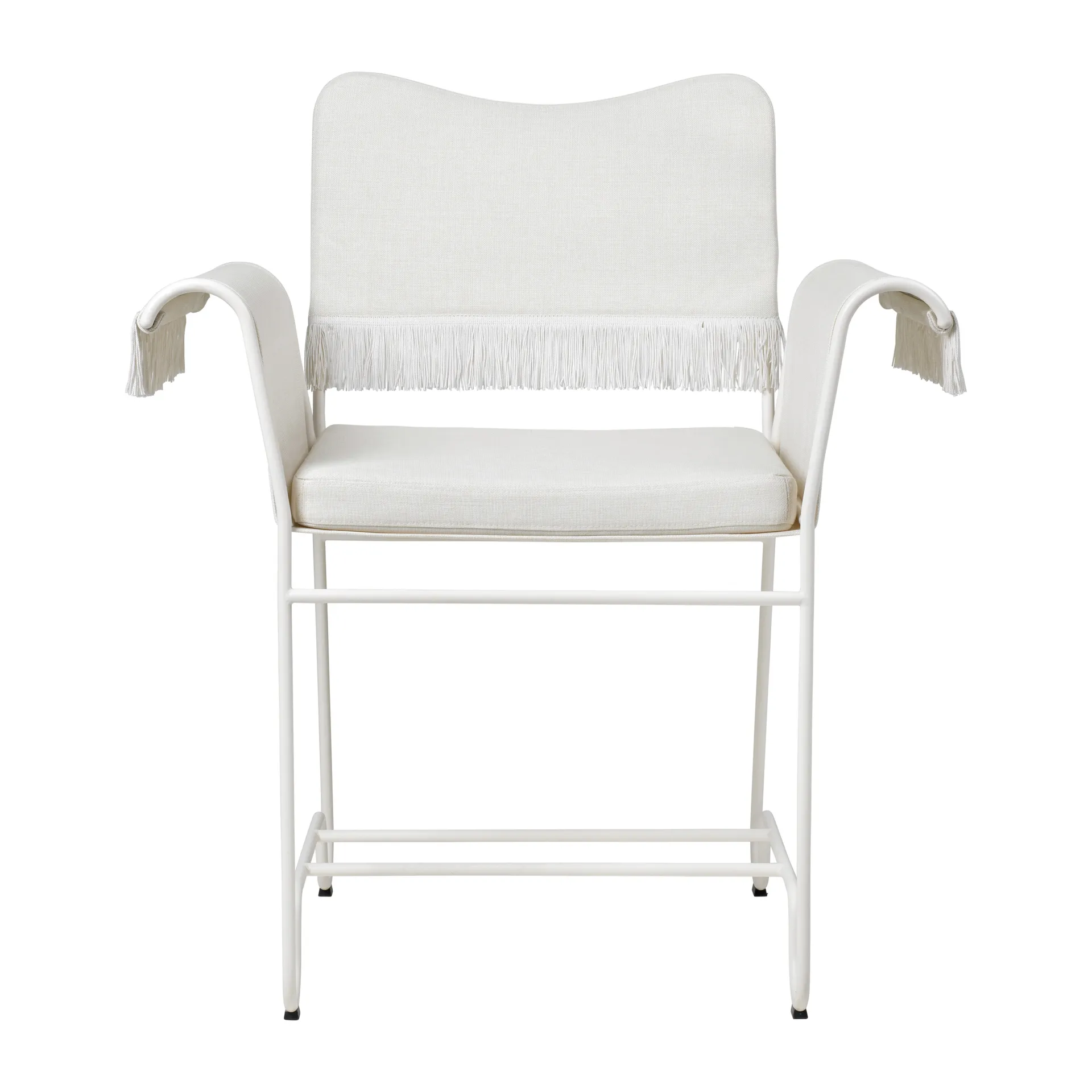 Tropique chair with fringe, White semi matt-Leslie 06 GUBI