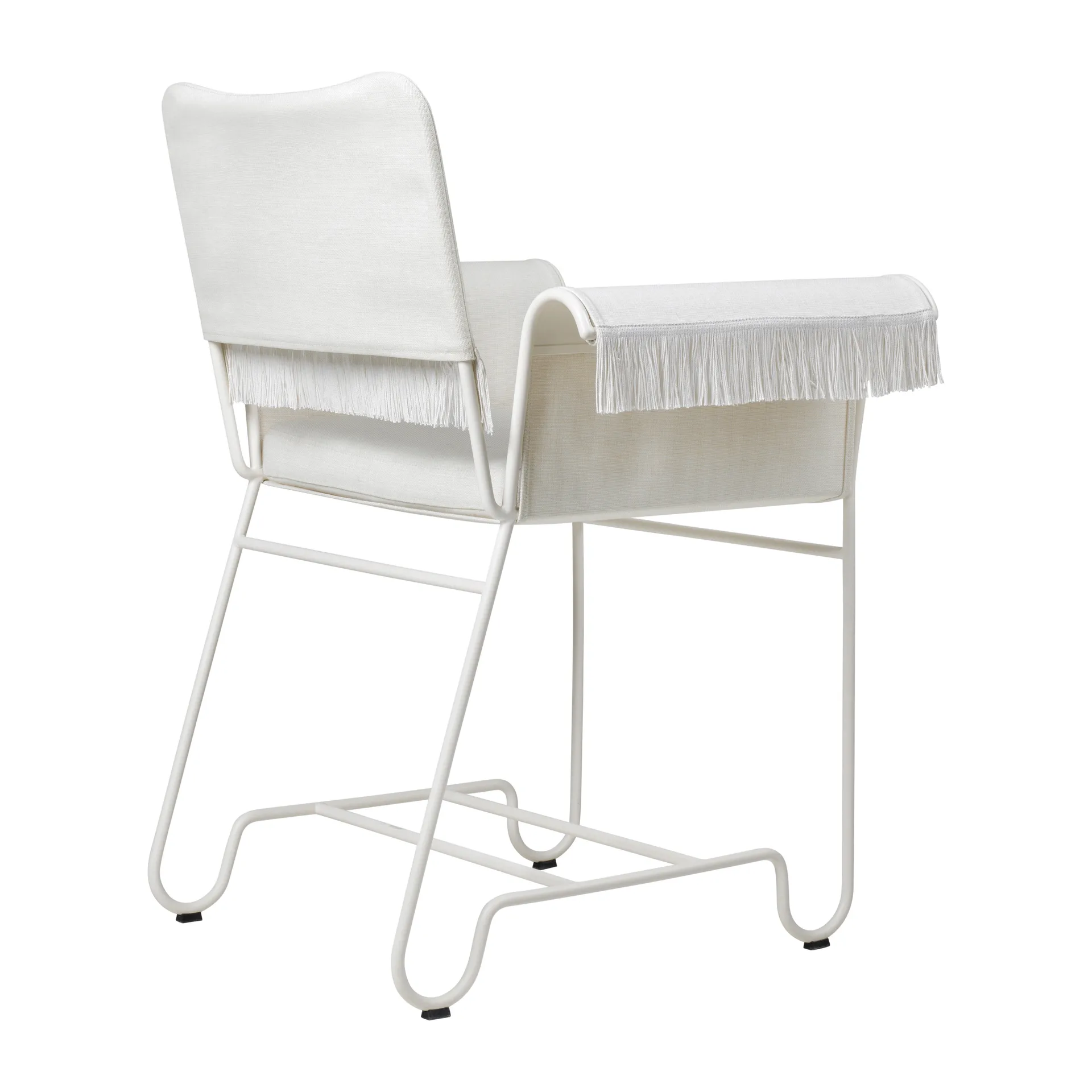 Tropique chair with fringe, White semi matt-Leslie 06 GUBI