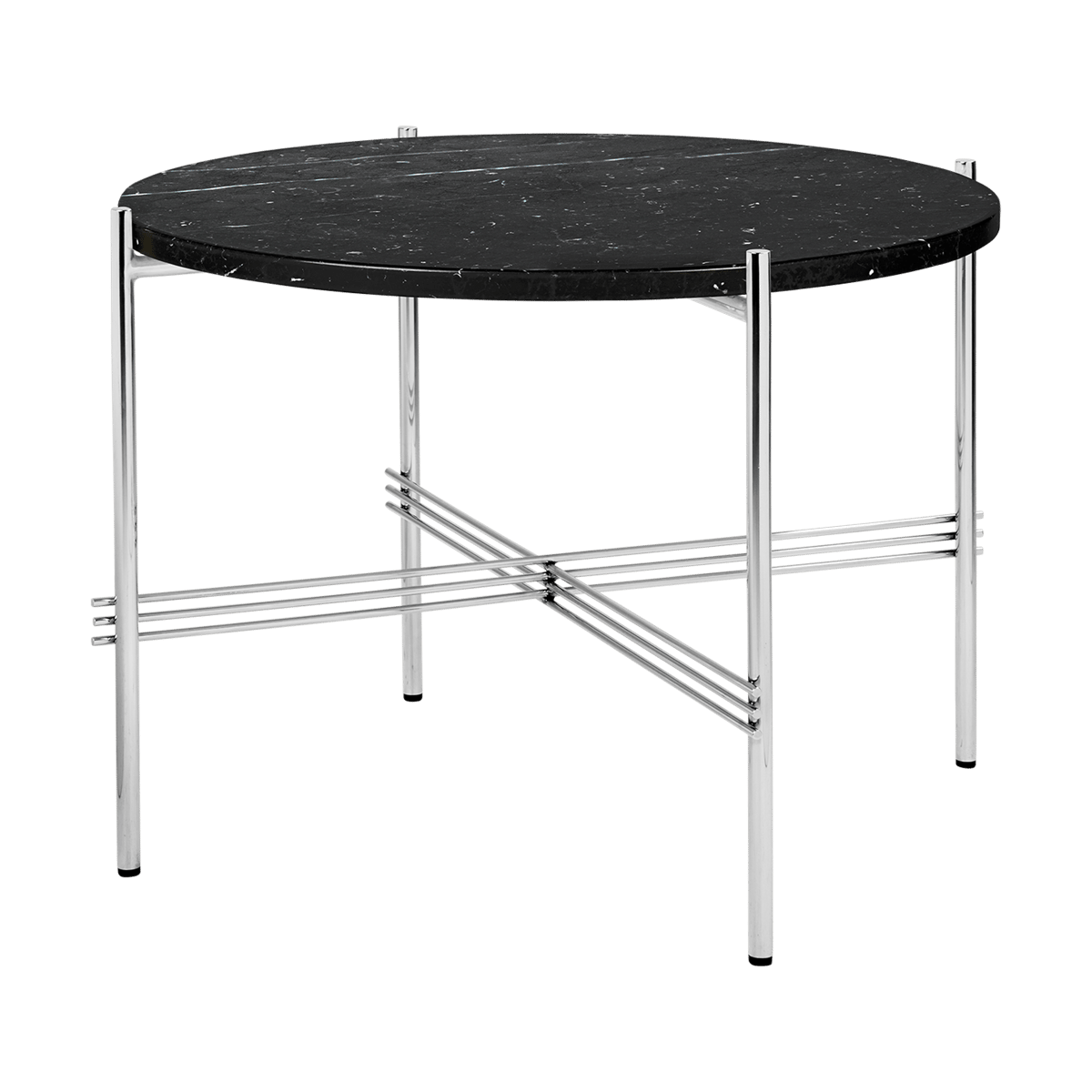 GUBI TS coffee table polished steel o55 Black marquina marble