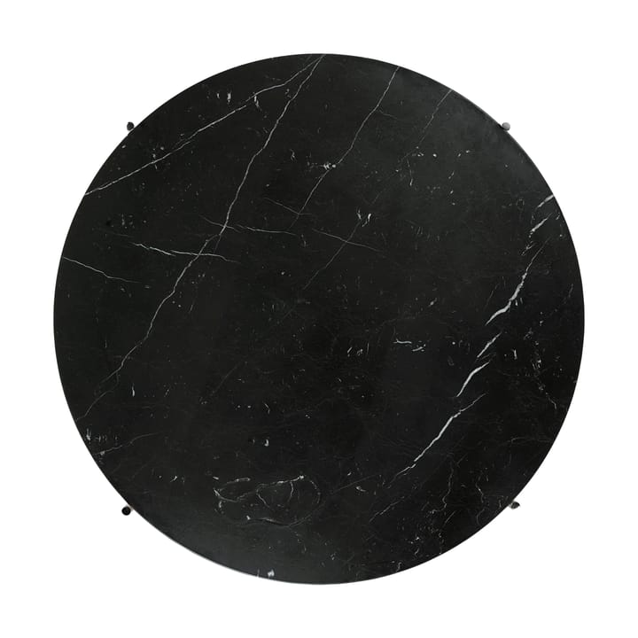 TS coffee table polished steel Ø80 - Black marquina marble - GUBI