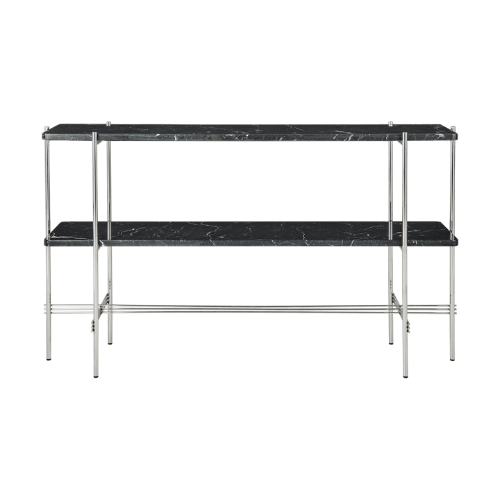 TS Console table 120x30x72 cm - Black marquina marble-steel - GUBI