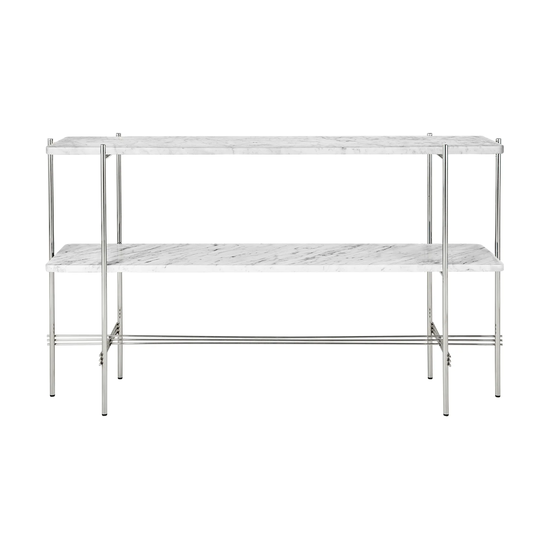 TS Console table 120x30x72 cm, White carrara marble-steel GUBI