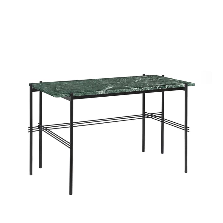 TS Desk - Green marble-black lacquered steel - GUBI