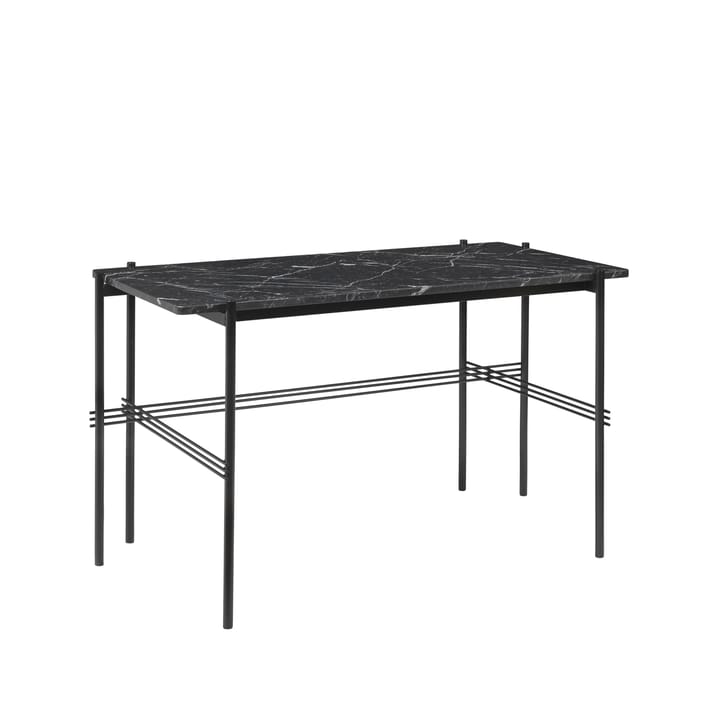 TS Desk - Marble black, black lacquered steel - GUBI
