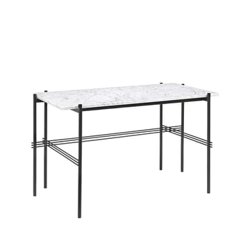 TS Desk - Marble white, black lacquered steel - GUBI