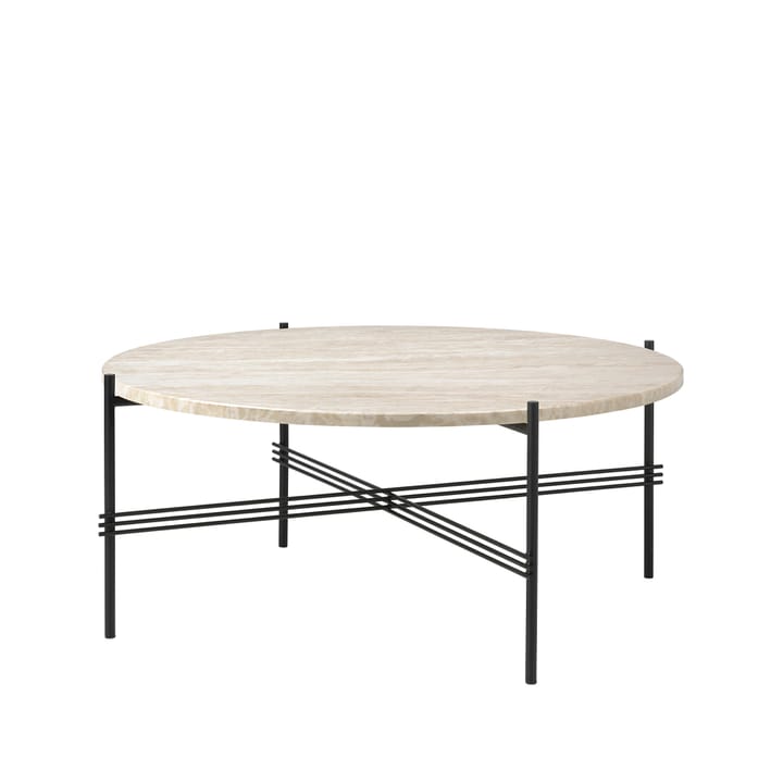 TS Outdoor coffee table - White travertine - black - GUBI