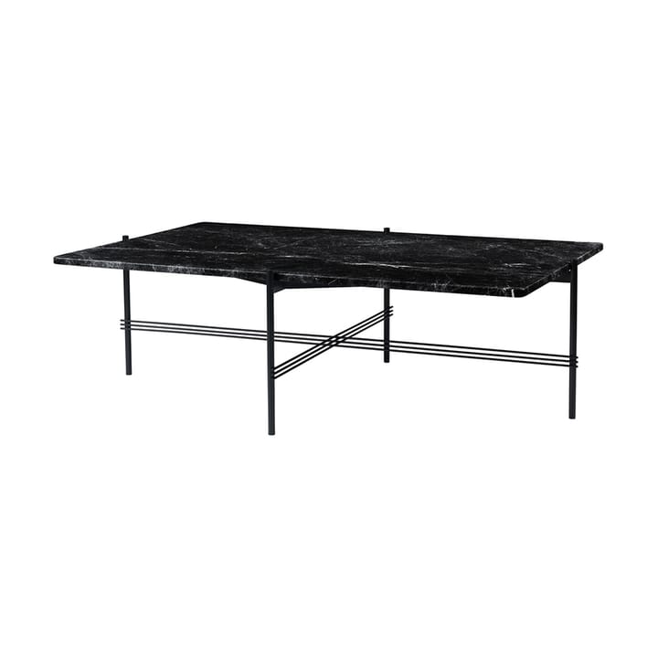 TS Rectangular coffee table - Black marquina marble, black stand - GUBI