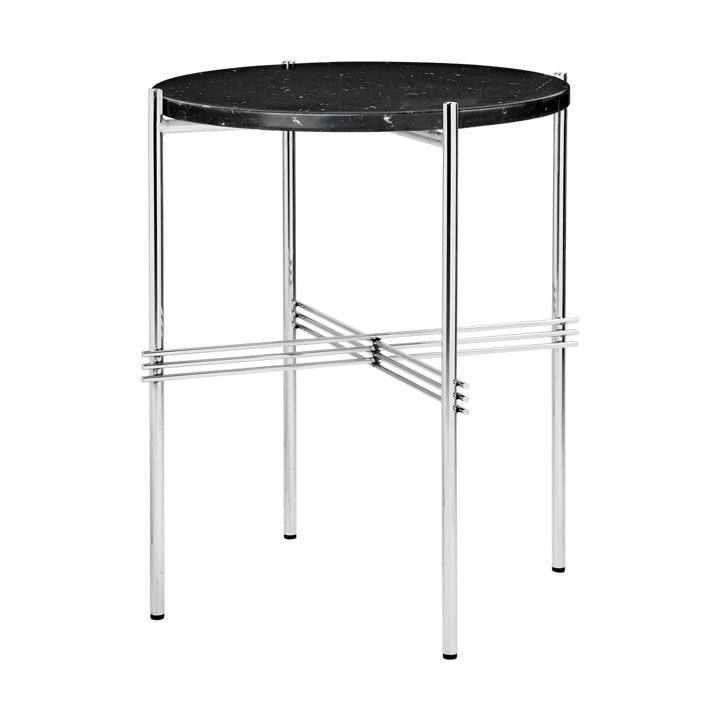 TS side table polished steel Ø40 - Black marquina marble - GUBI