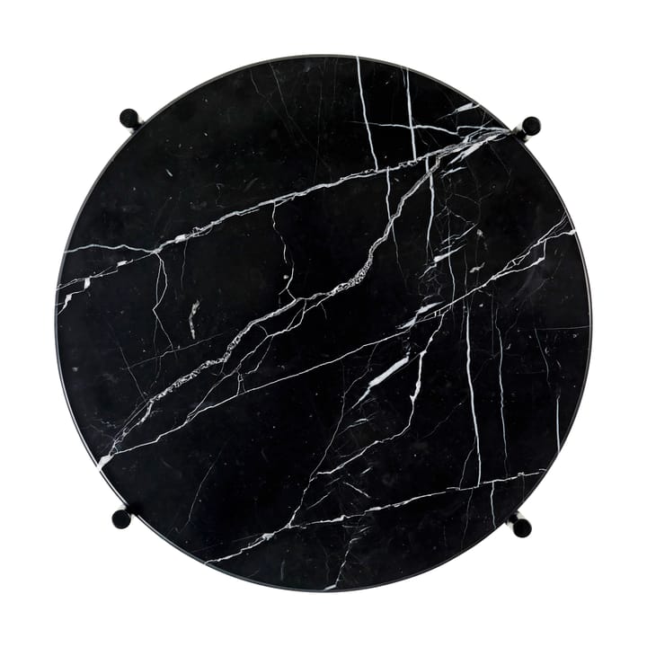 TS side table polished steel Ø40 - Black marquina marble - GUBI