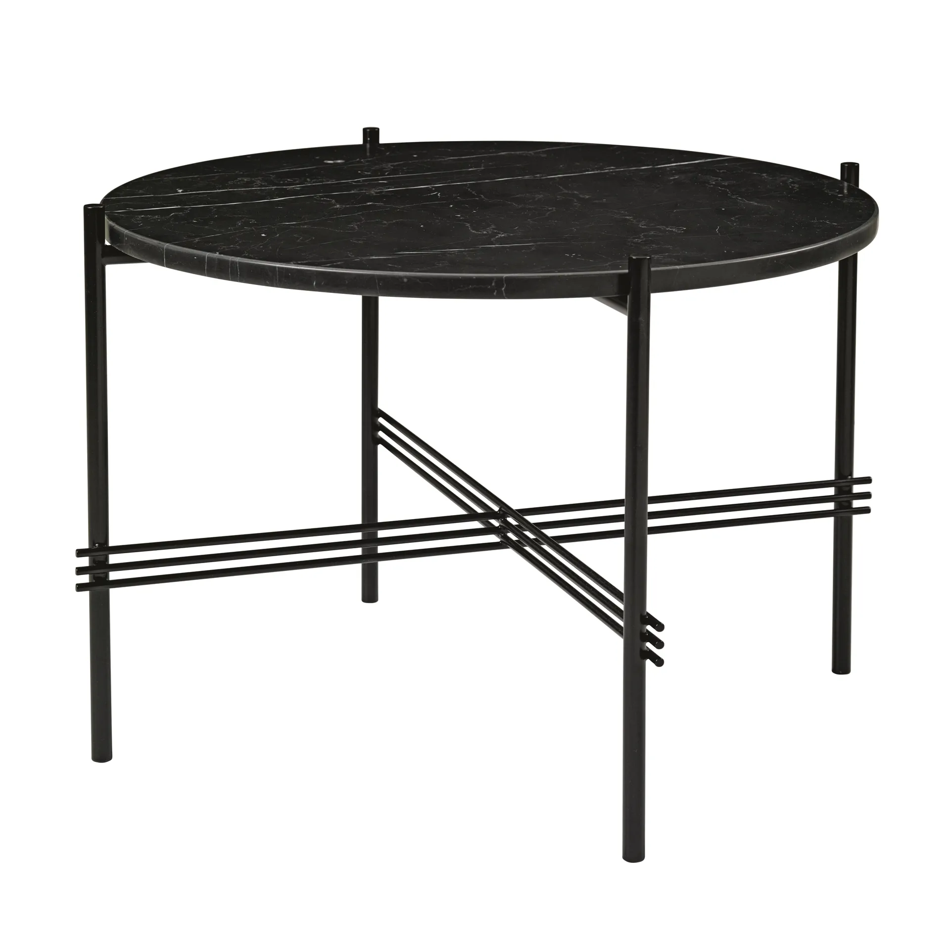Ts sofa table black legs O 55 Cm, Black marble GUBI