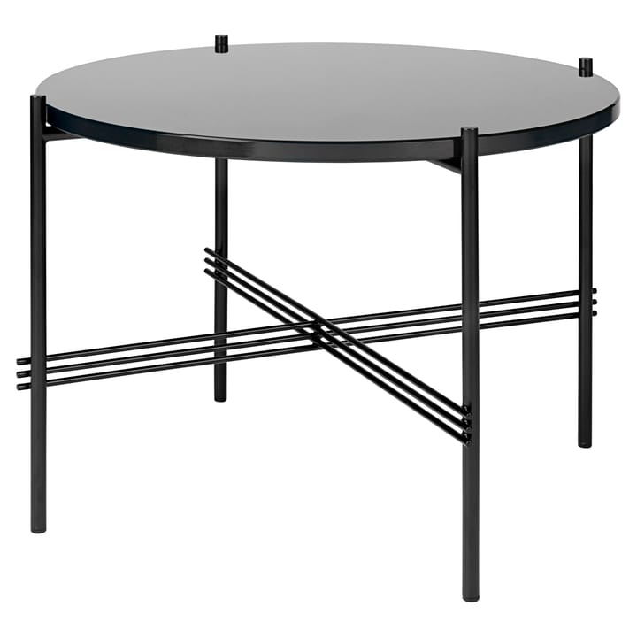 Ts sofa table black legs O 55 Cm - glass graphite black - Gubi