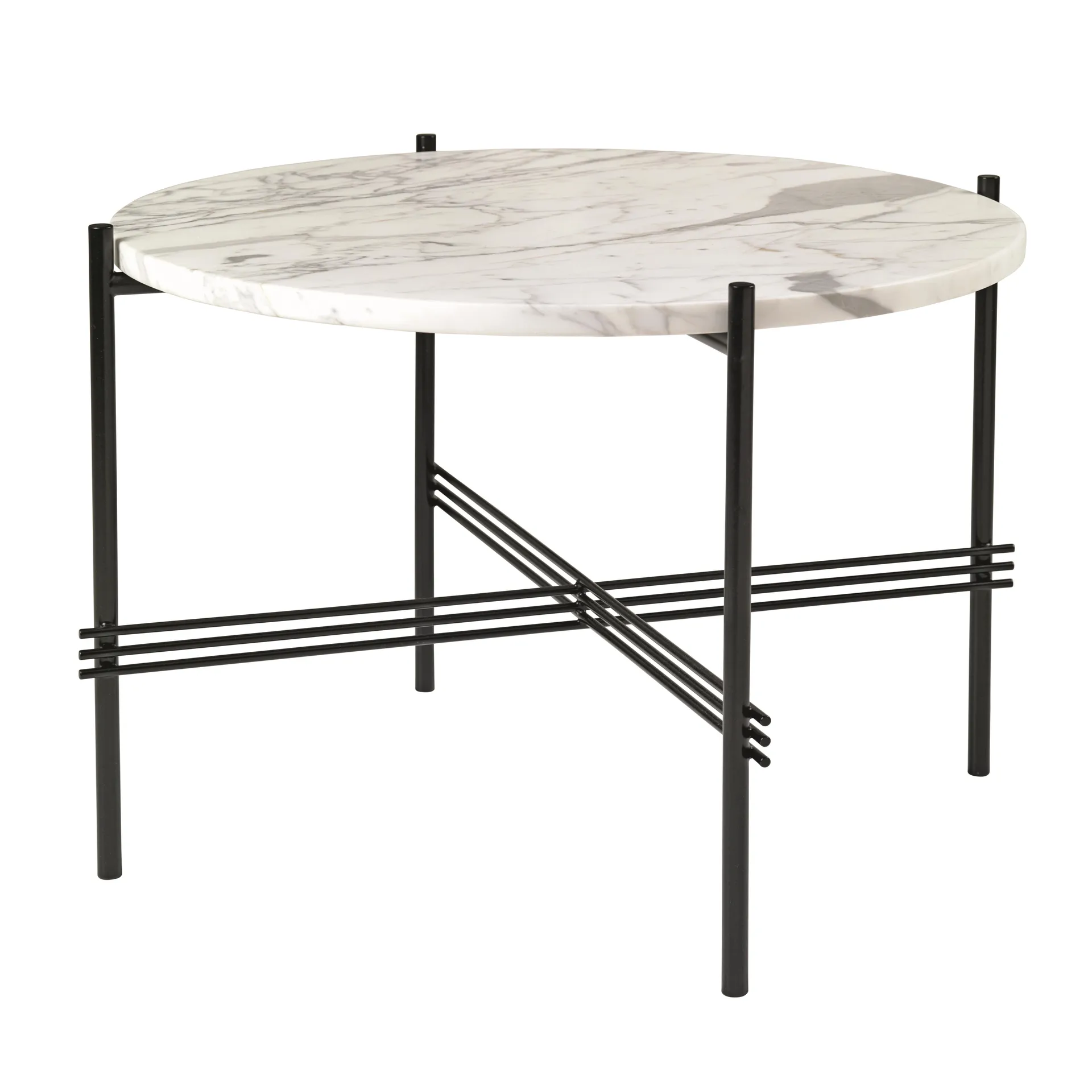 Ts sofa table black legs O 55 Cm, White marble GUBI