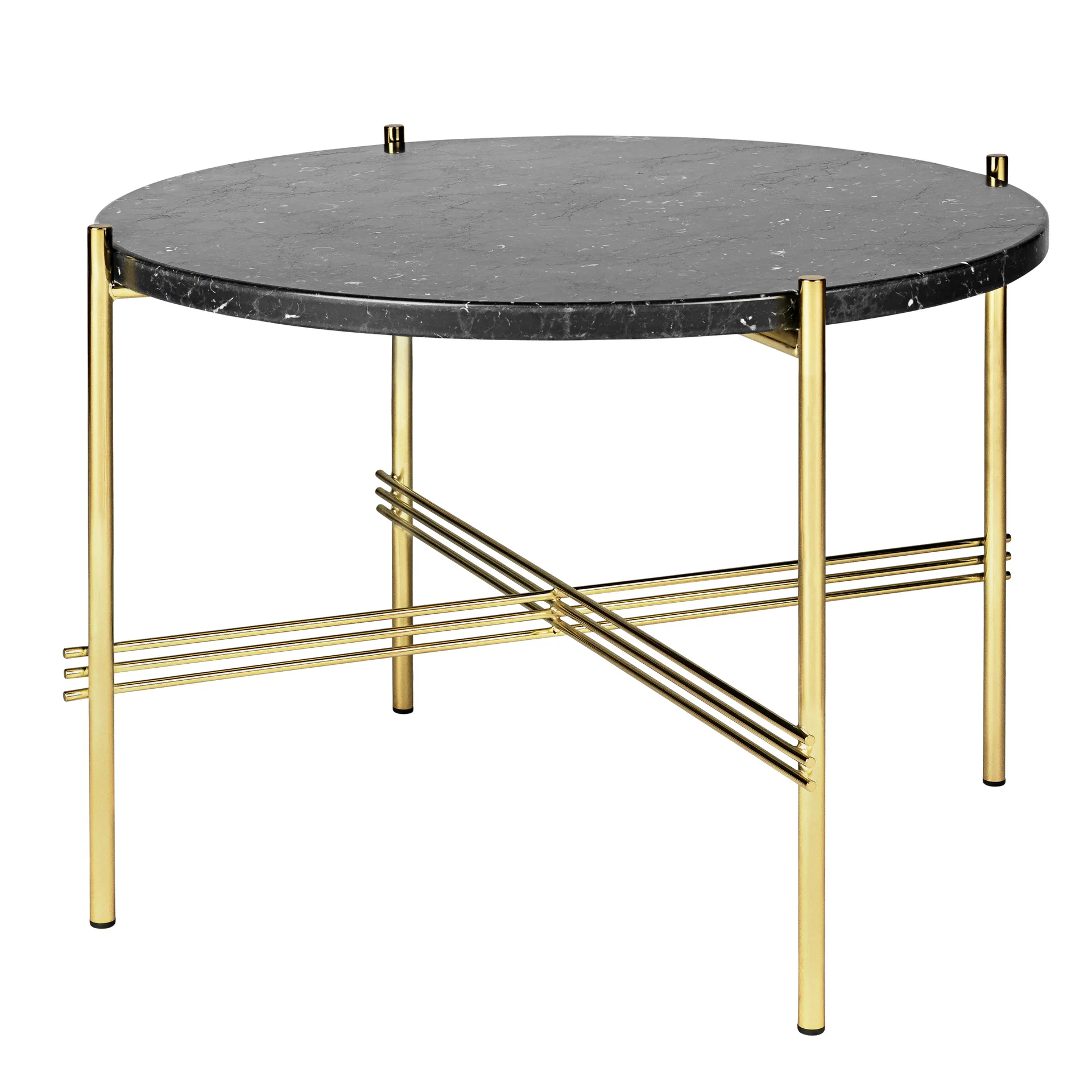 Ts sofa table brass legs O 55 Cm, Black marble GUBI