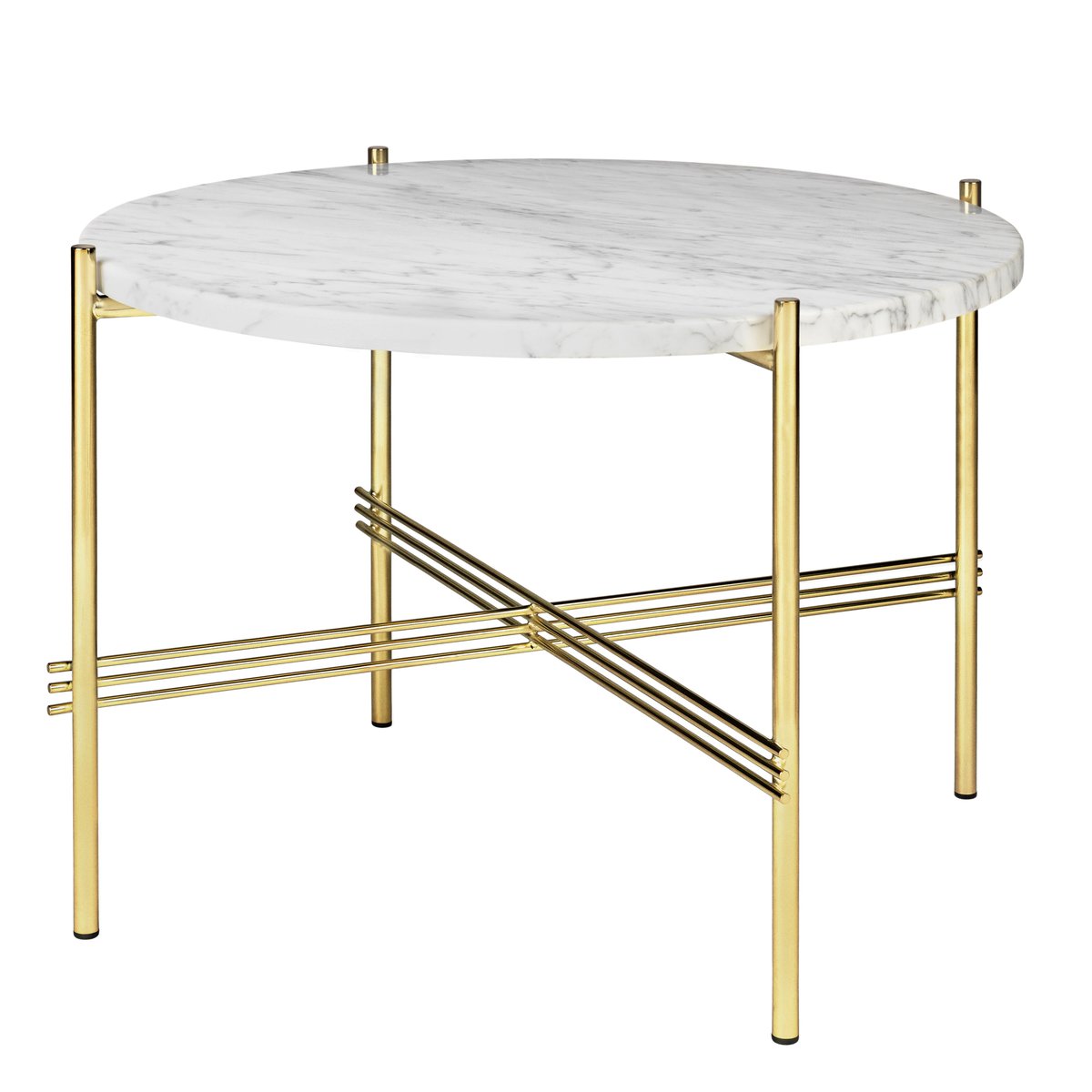 GUBI Ts sofa table brass legs O 55 Cm White marble | Scandinavian Design | Coffee tables | White