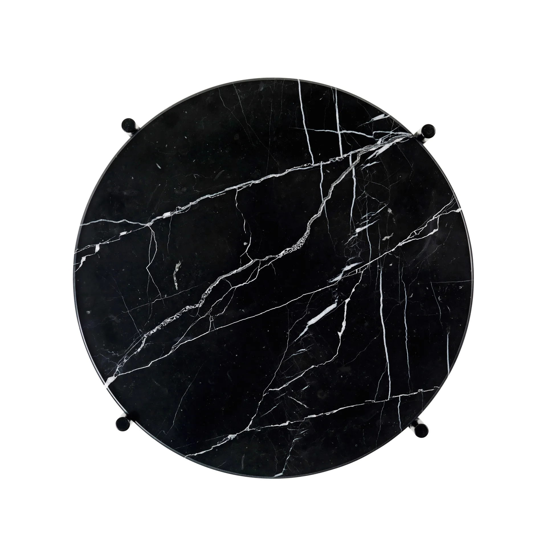 Ts table black legs O 40 Cm, black marble GUBI