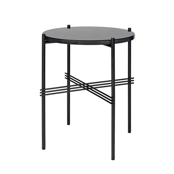 Ts table black legs O 40 Cm - glass graphite black - Gubi