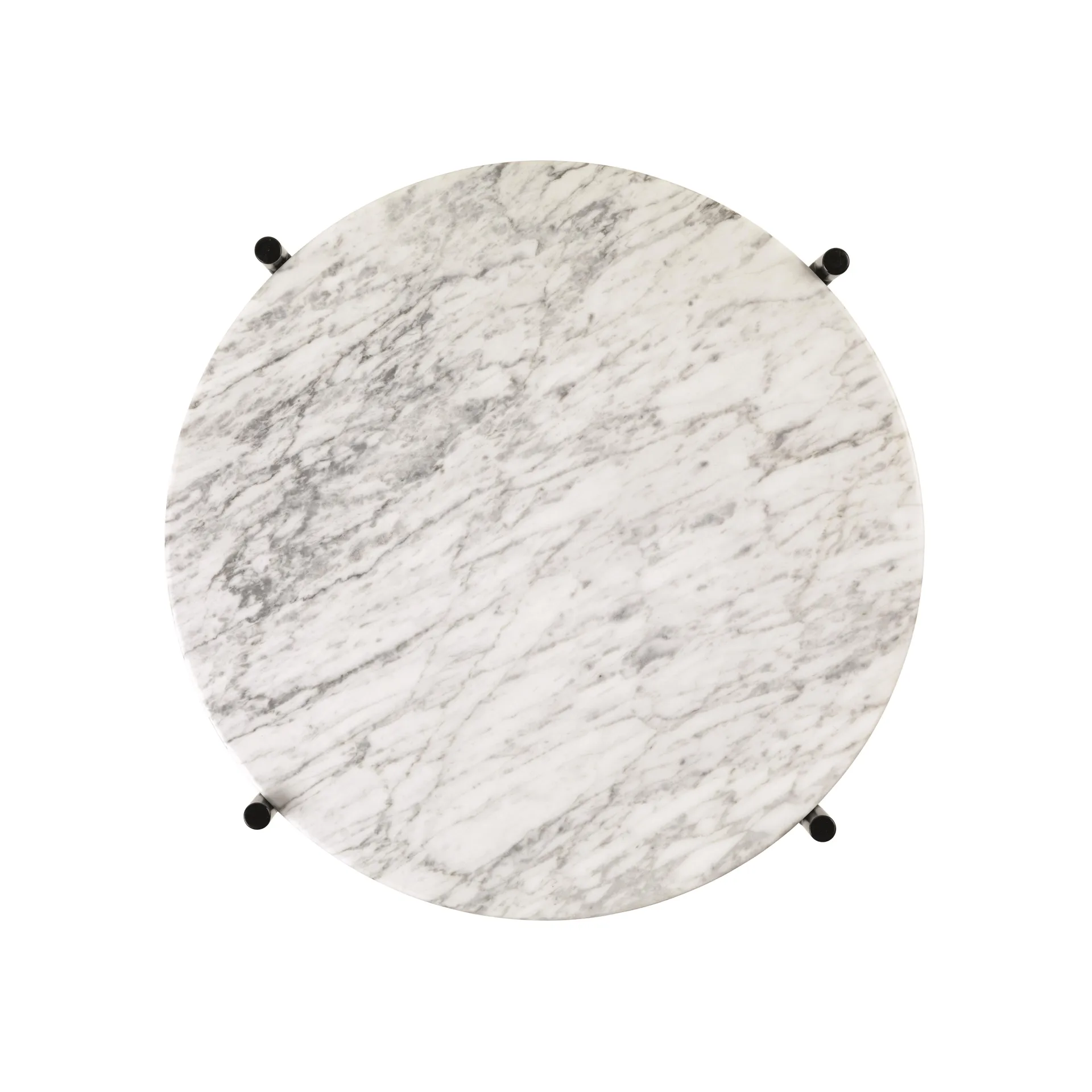 Ts table black legs O 40 Cm, white marble GUBI