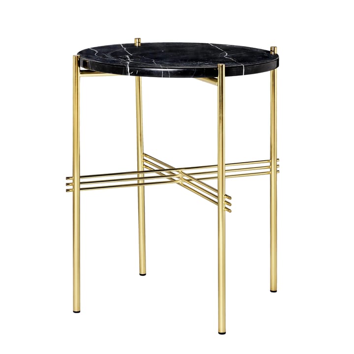 Ts table brass legs O 40 Cm - Black marble - GUBI