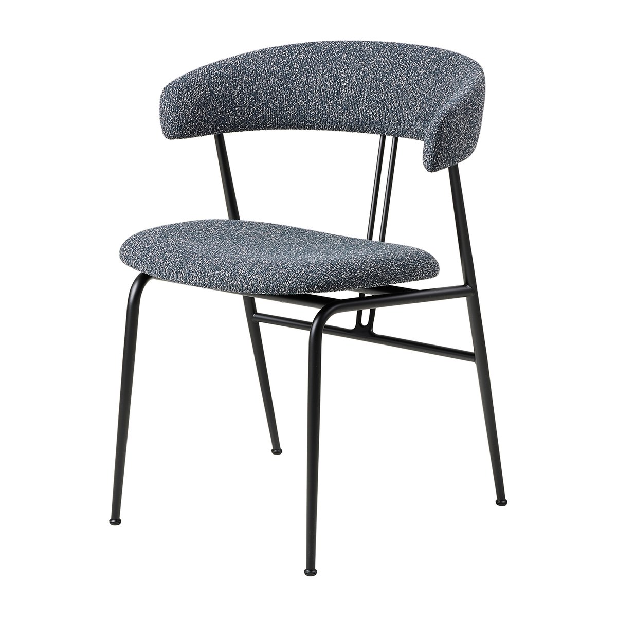 GUBI Violin dining chair Around bouclé 023-black | Scandinavian Design | Chairs | Grey
