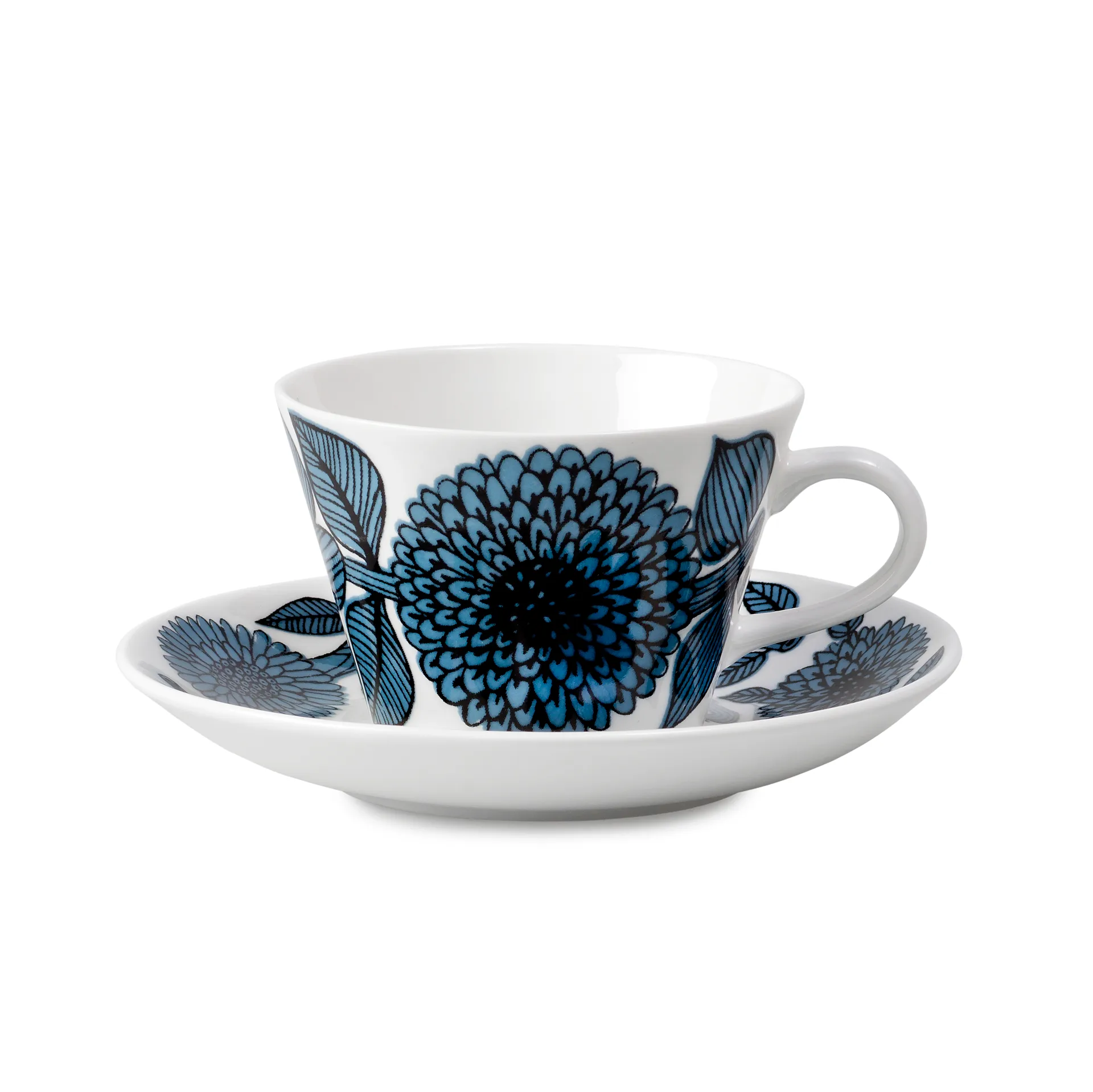 Blå Aster coffee set cone, coffee cup + saucer Gustafsbergs Porslinsfabrik