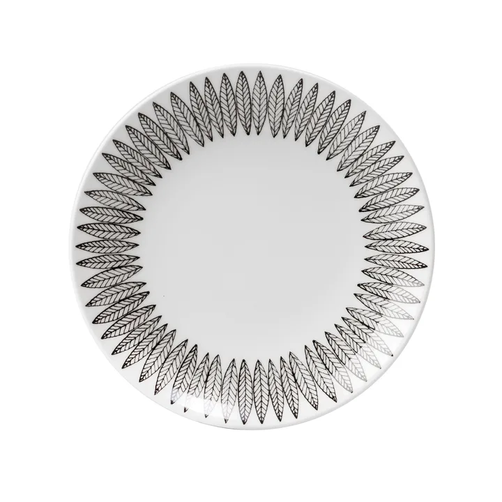 Black Salix plate - Ø 18 cm - Gustafsbergs Porslinsfabrik