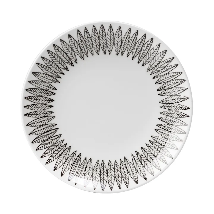 Black Salix plate - Ø 22 cm - Gustafsbergs Porslinsfabrik