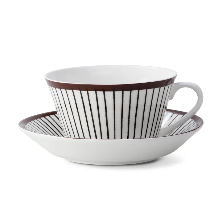Ribb tea set - tea cup + saucer - Gustafsbergs Porslinsfabrik