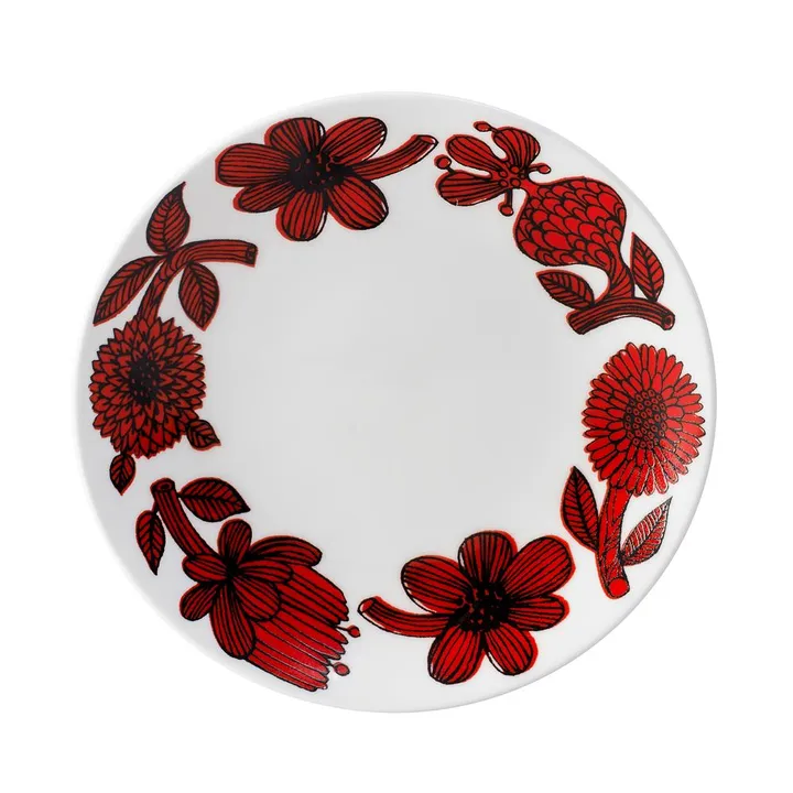 Röd Aster plate - Ø 18 cm - Gustafsbergs Porslinsfabrik