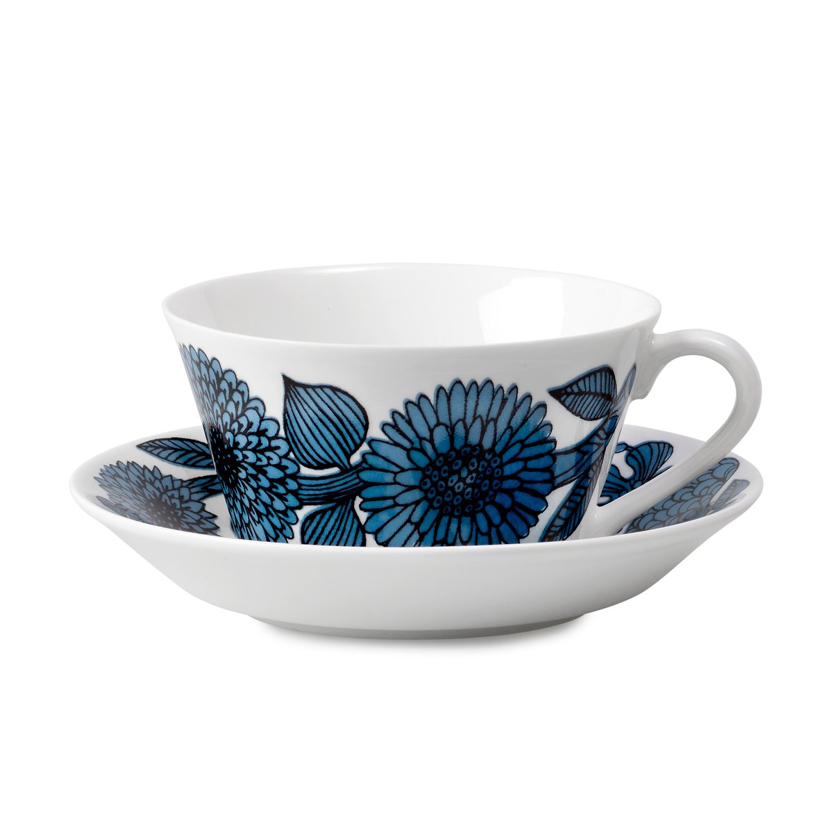 Gustavsbergs Porslinsfabrik Blå Aster tea set cone tea cup + saucer