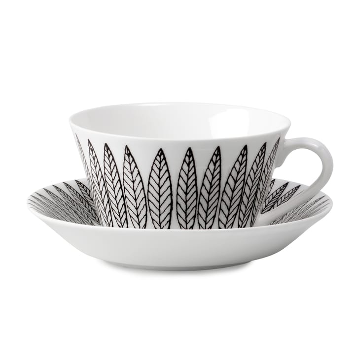 Black Salix tea set cone - tea cup + saucer - Gustavsbergs Porslinsfabrik